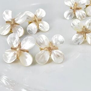 Pearl Colored Floral Virginia Wynne Designs Earrings